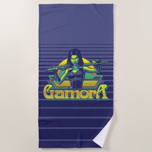 Guardians of the Galaxy  Gamora Cartoon Badge Beach Towel