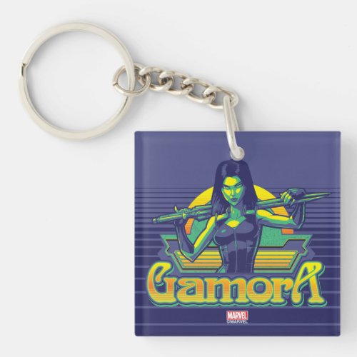Guardians of the Galaxy  Gamora Cartoon Badge Keychain