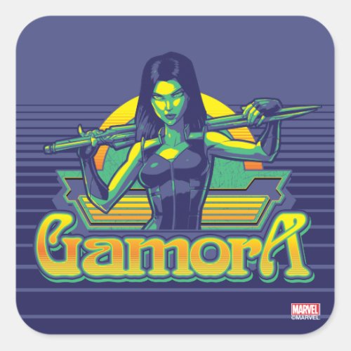 Guardians of the Galaxy  Gamora Cartoon Badge Square Sticker