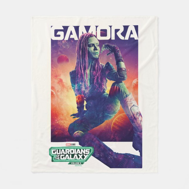 Guardians of the Galaxy Gamora Character Poster Fleece Blanket (Front)