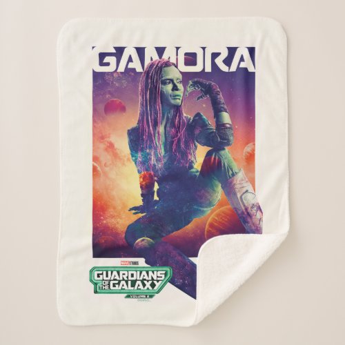 Guardians of the Galaxy Gamora Character Poster Sherpa Blanket