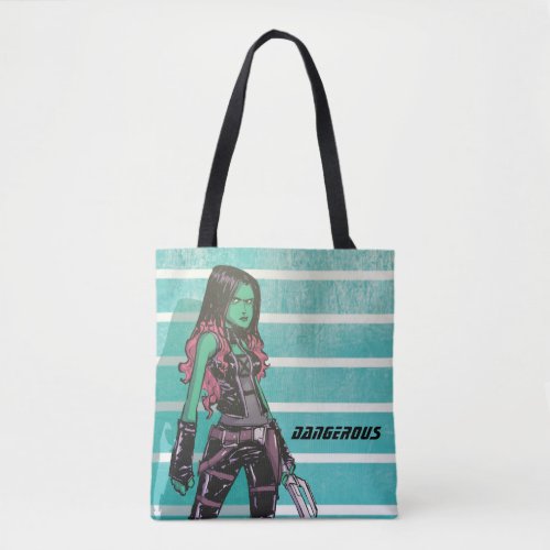 Guardians of the Galaxy  Gamora Mugshot Tote Bag