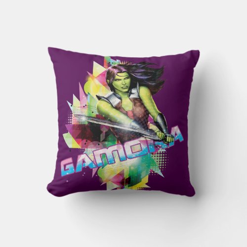 Guardians of the Galaxy  Gamora Neon Graphic Throw Pillow