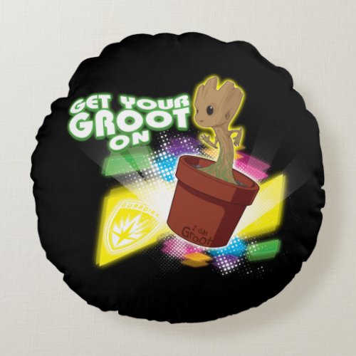 Guardians of the Galaxy  Get Your Groot On Round Pillow