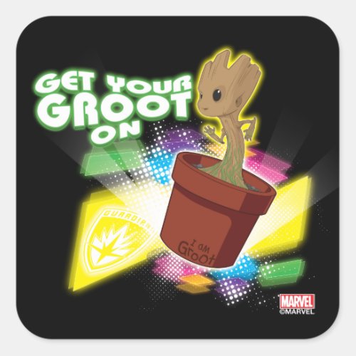 Guardians of the Galaxy  Get Your Groot On Square Sticker