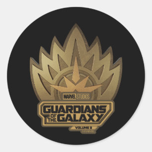 Guardians of the Galaxy Golden Insignia Classic Round Sticker