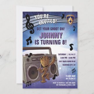 Guardians of the Galaxy - Groot - Birthday Invitation
