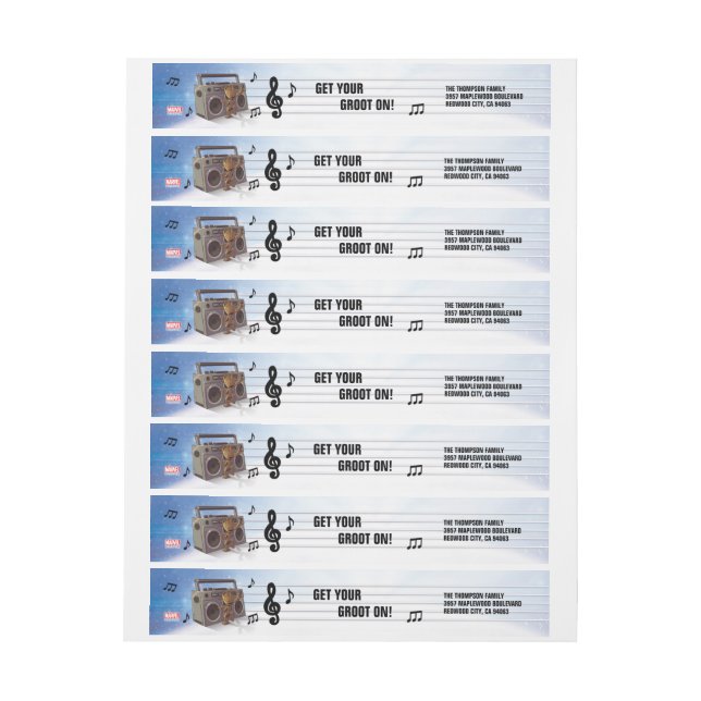 Guardians of the Galaxy - Groot - Birthday Wrap Around Label (Sheet)