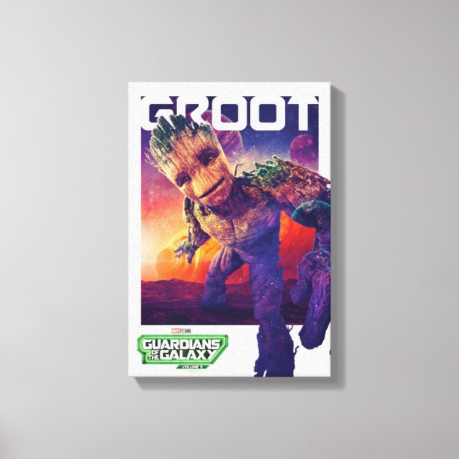 Guardians of the Galaxy Groot Character Poster Canvas Print (Front)