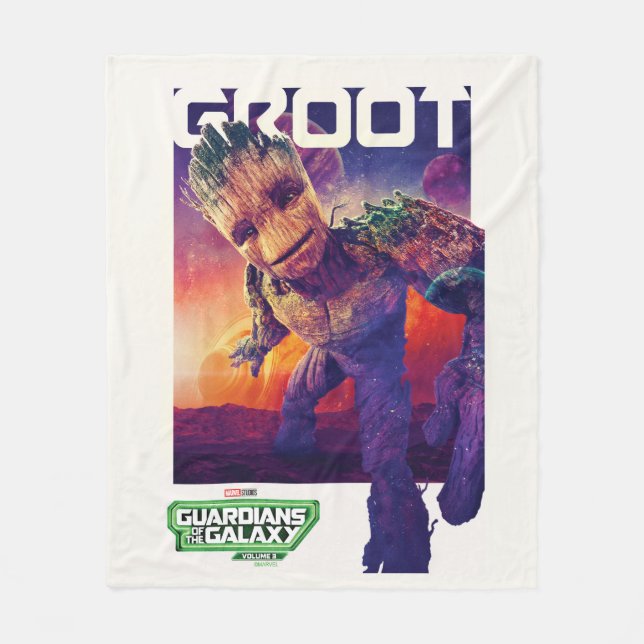 Guardians of the Galaxy Groot Character Poster Fleece Blanket (Front)