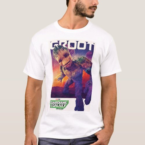 Guardians of the Galaxy Groot Character Poster T_Shirt