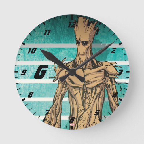 Guardians of the Galaxy  Groot Mugshot Round Clock