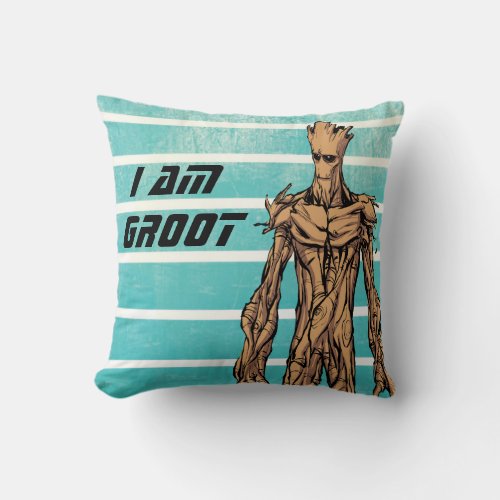 Guardians of the Galaxy  Groot Mugshot Throw Pillow
