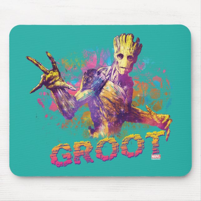Guardians of the Galaxy | Groot Name Flower Mouse Pad (Front)