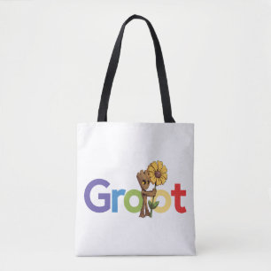 Guardians of the Galaxy Groot Name Flower Tote Bag