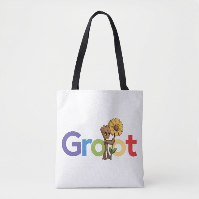 Guardians of the Galaxy | Groot Name Flower Tote Bag (Front)
