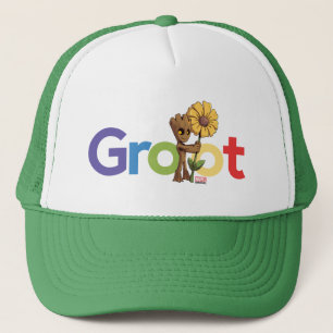 Guardians of the Galaxy   Groot Name Flower Trucker Hat