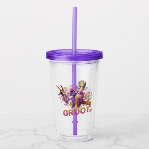 Guardians of the Galaxy  Groot Neon Graphic Acrylic Tumbler