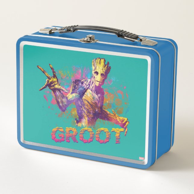Guardians of the Galaxy | Groot Neon Graphic Metal Lunch Box (Front)