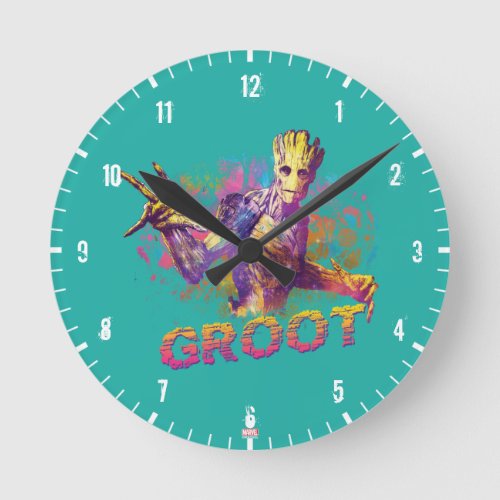 Guardians of the Galaxy  Groot Neon Graphic Round Clock
