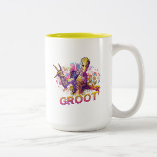 Guardians of the Galaxy   Groot Neon Graphic Two-Tone Coffee Mug