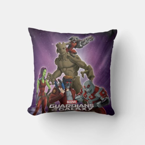 Guardians of the Galaxy  Group In Space Throw Pillow