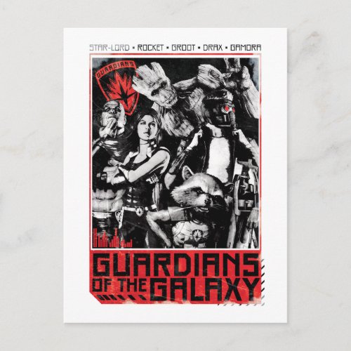 Guardians of the Galaxy  Grunge Crew Art Postcard