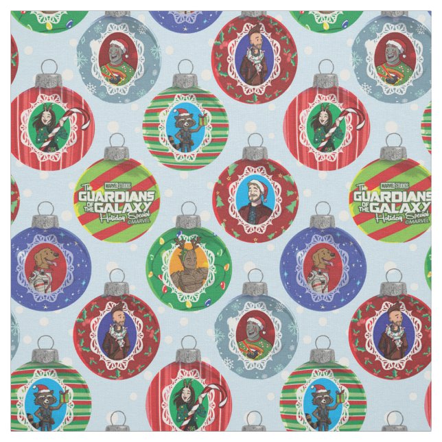 Guardians of the Galaxy Holiday Bauble Pattern Fabric (Swatch)