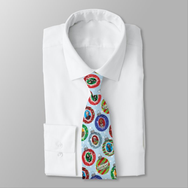 Guardians of the Galaxy Holiday Bauble Pattern Neck Tie (Tied)