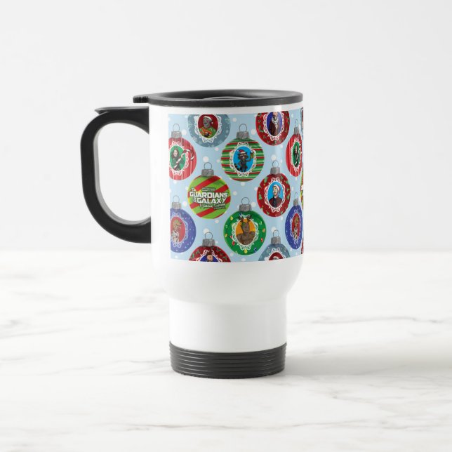 Guardians of the Galaxy Holiday Bauble Pattern Travel Mug (Left)
