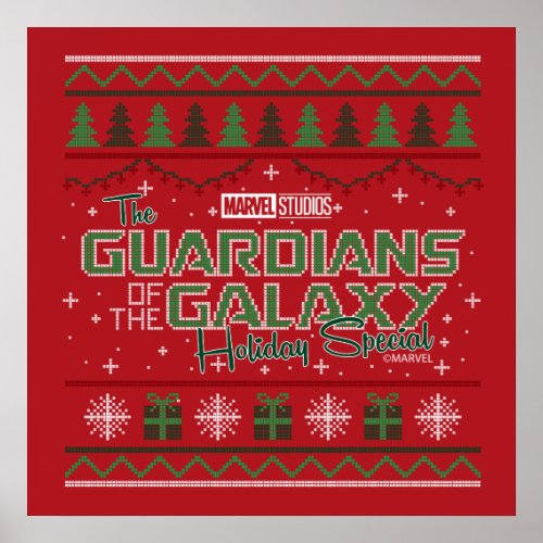 Guardians of the Galaxy Holiday Cross Stitch Poster