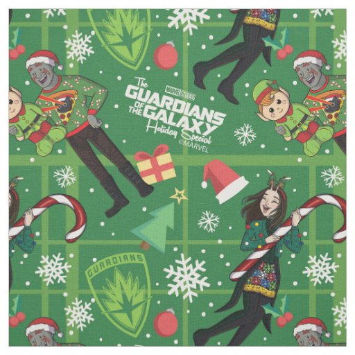 Guardians of the Galaxy Holiday Drax & Mantis Fabric