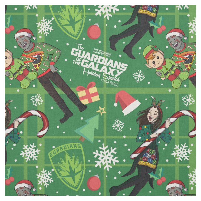 Guardians of the Galaxy Holiday Drax & Mantis Fabric (Swatch)
