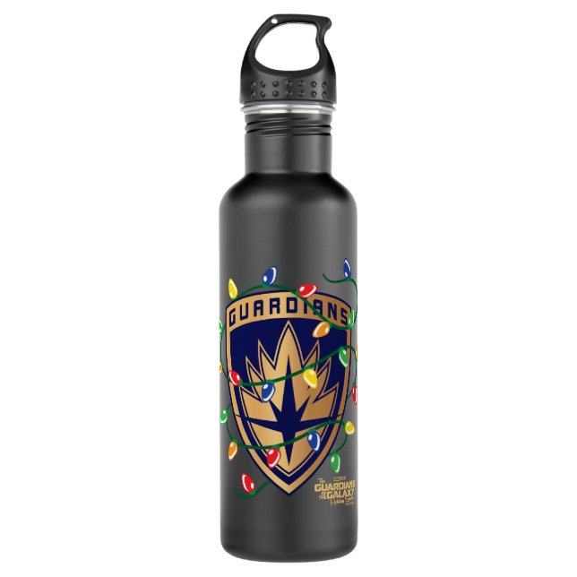 Guardians of the Galaxy Holiday Logo & Lights Stainless Steel Water Bottle (Front)