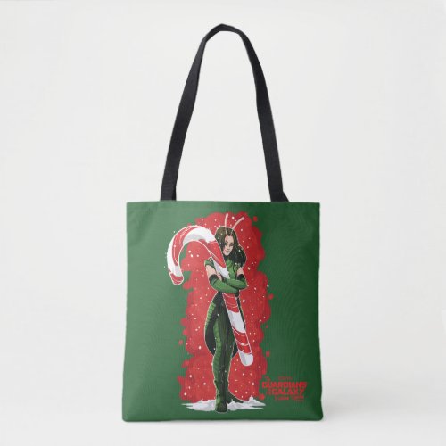 Guardians of the Galaxy Holiday Mantis Candy Cane Tote Bag