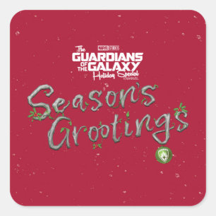 Guardians of the Galaxy Holiday Season's Grootings Square Sticker