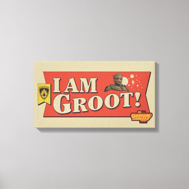 Guardians of the Galaxy "I Am Groot" Banner Canvas Print (Front)