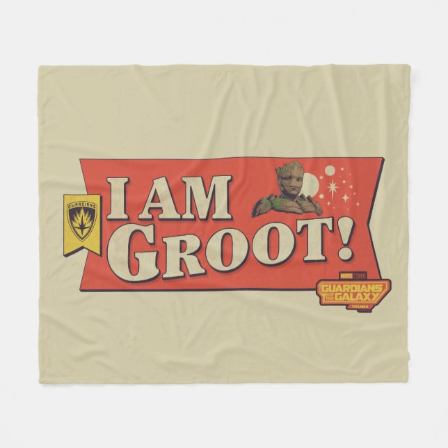 Guardians of the Galaxy "I Am Groot" Banner Fleece Blanket (Front (Horizontal))