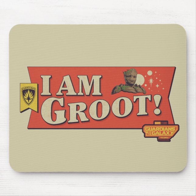 Guardians of the Galaxy "I Am Groot" Banner Mouse Pad (Front)