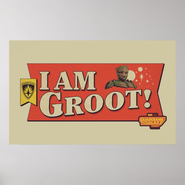 Guardians of the Galaxy "I Am Groot" Banner Poster (Front)
