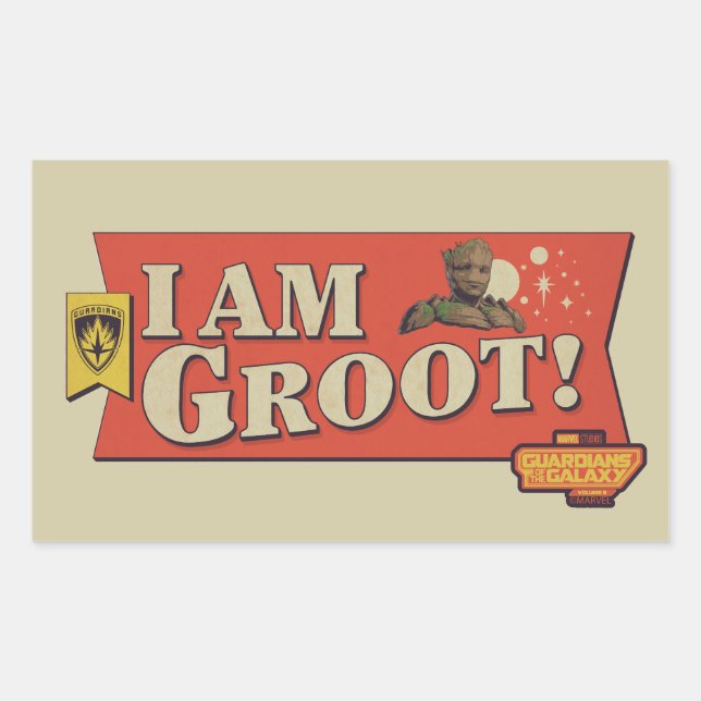 Guardians of the Galaxy "I Am Groot" Banner Rectangular Sticker (Front)