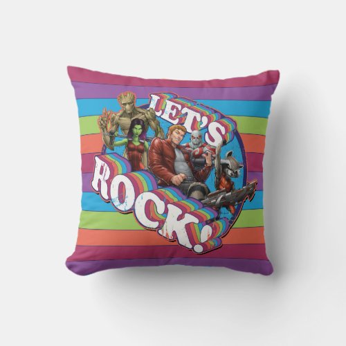 Guardians of the Galaxy  Lets Rock Throw Pillow