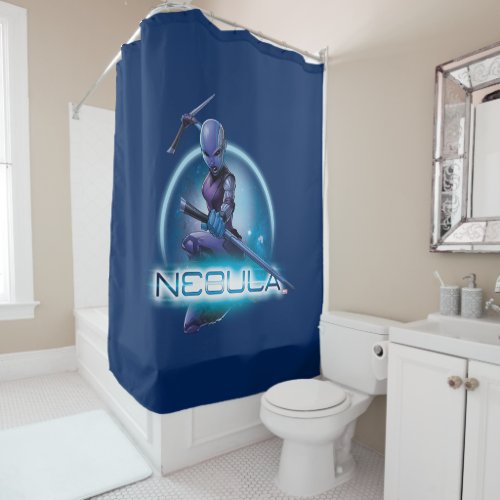 Guardians of the Galaxy  Nebula Character Badge Shower Curtain