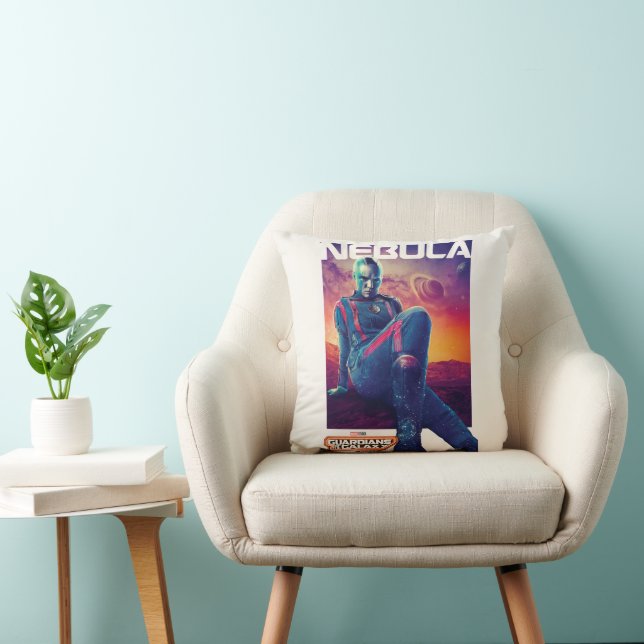 Guardians of the Galaxy Nebula Character Poster Throw Pillow (Chair)