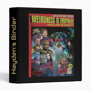 Guardians of the Galaxy Retro Comic Book Homage 3 Ring Binder