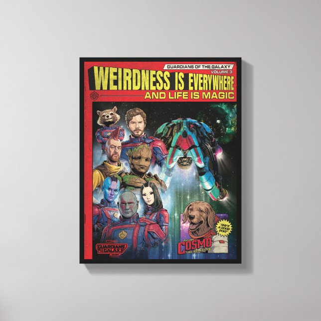 Guardians of the Galaxy Retro Comic Book Homage Canvas Print (Front)