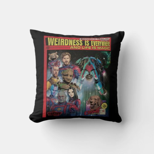 Guardians of the Galaxy Retro Comic Book Homage Throw Pillow