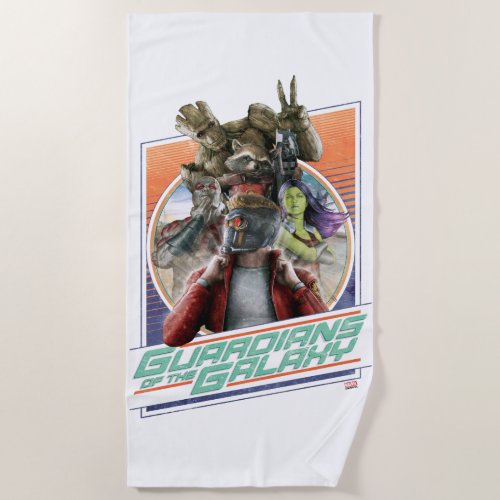 Guardians of the Galaxy  Retro Crew Art Beach Towel