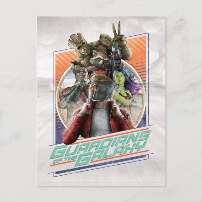 Guardians of the Galaxy | Retro Crew Art Postcard (Front)
