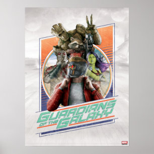 Guardians of the Galaxy Retro Crew Art Poster